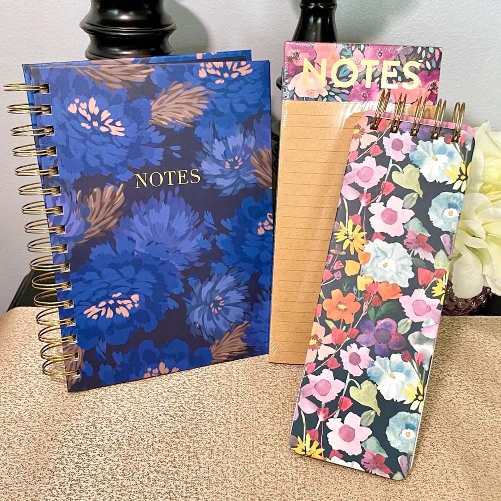 NWT FLORAL Hardcover Notebook/Journal Notepad Stationery Bundle